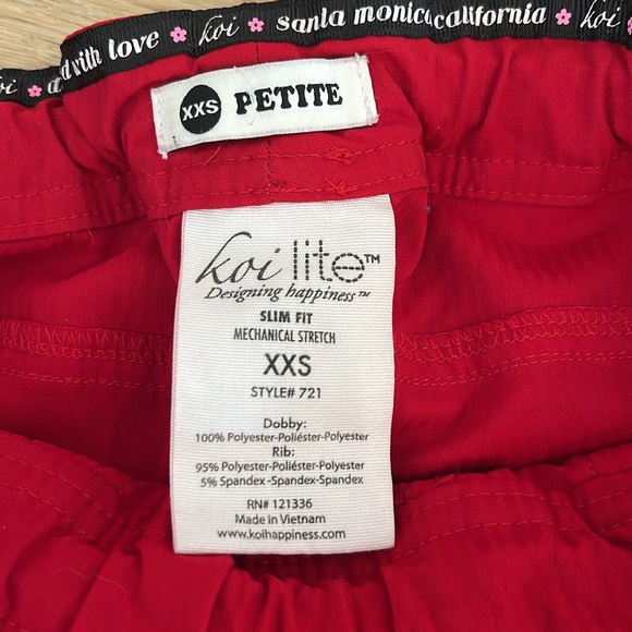 EUC! KOILITE RED SCRUB PANTS - Picture 2 of 3